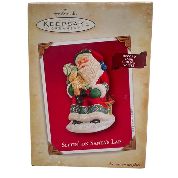 Hallmark Keepsake Ornament Sittin On Santas Lap Record Childs Voice Holiday 2004 - Picture 1 of 9